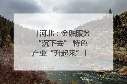 河北：金融服务“沉下去” 特色产业“升起来”
