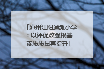 泸州江阳通滩小学：以评促改强根基 素质质量再提升