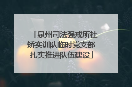 泉州司法强戒所社矫实训队临时党支部扎实推进队伍建设
