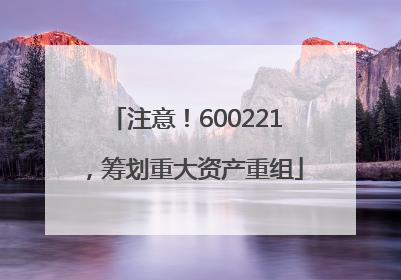 注意！600221，筹划重大资产重组