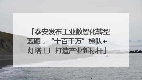 泰安发布工业数智化转型蓝图，“十百千万”梯队+灯塔工厂打造产业新标杆
