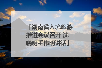 湖南省入境旅游推进会议召开 沈晓明毛伟明讲话