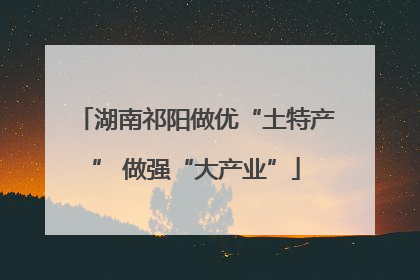 湖南祁阳做优“土特产” 做强“大产业”