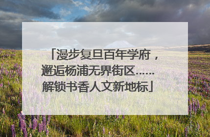 漫步复旦百年学府，邂逅杨浦无界街区……解锁书香人文新地标