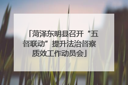 菏泽东明县召开“五督联动”提升法治督察质效工作动员会