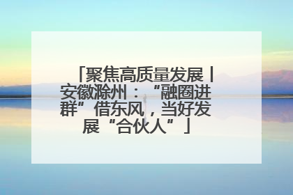 聚焦高质量发展丨安徽滁州：“融圈进群”借东风，当好发展“合伙人”