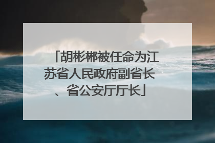 胡彬郴被任命为江苏省人民政府副省长、省公安厅厅长