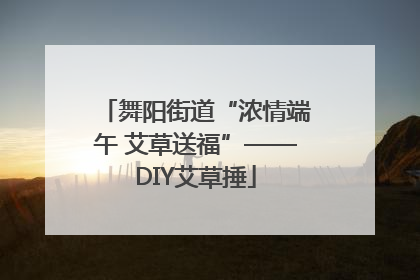 舞阳街道“浓情端午 艾草送福”——DIY艾草捶