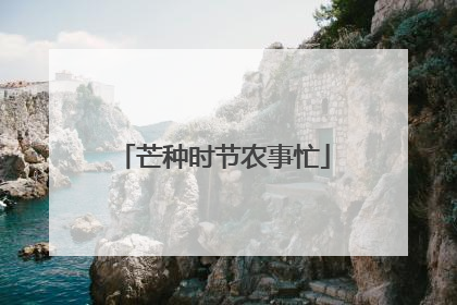 芒种时节农事忙