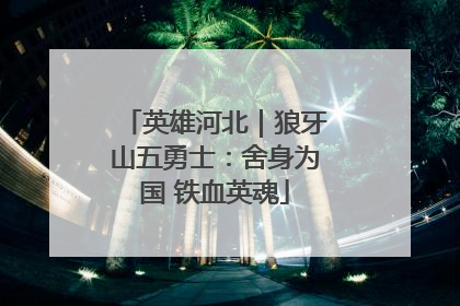 英雄河北｜狼牙山五勇士：舍身为国 铁血英魂