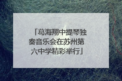 葛海翔中提琴独奏音乐会在苏州第六中学精彩举行