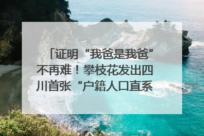 证明“我爸是我爸”不再难！攀枝花发出四川首张“户籍人口直系亲属关系谱”