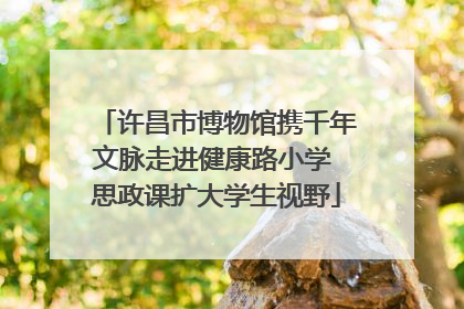 许昌市博物馆携千年文脉走进健康路小学 思政课扩大学生视野