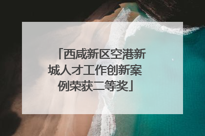 西咸新区空港新城人才工作创新案例荣获二等奖