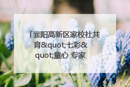 襄阳高新区家校社共育"七彩"童心 专家团支招智慧育儿