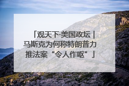 观天下·美国政坛｜马斯克为何称特朗普力推法案“令人作呕”