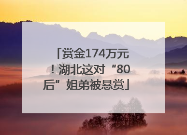 赏金174万元！湖北这对“80后”姐弟被悬赏