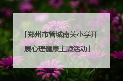 郑州市管城南关小学开展心理健康主题活动