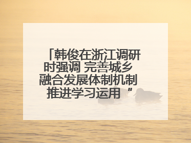 韩俊在浙江调研时强调 完善城乡融合发展体制机制 推进学习运用“千万工程”经验走深走实