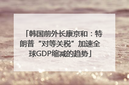 韩国前外长康京和：特朗普“对等关税”加速全球GDP缩减的趋势