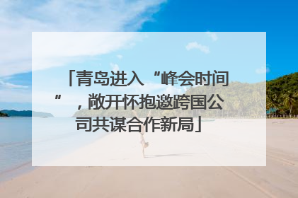 青岛进入“峰会时间”，敞开怀抱邀跨国公司共谋合作新局