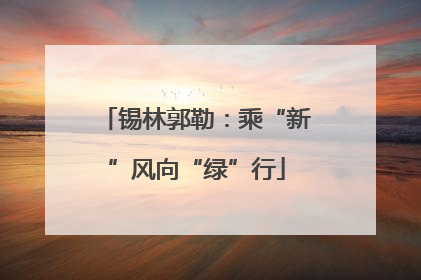 锡林郭勒：乘“新”风向“绿”行