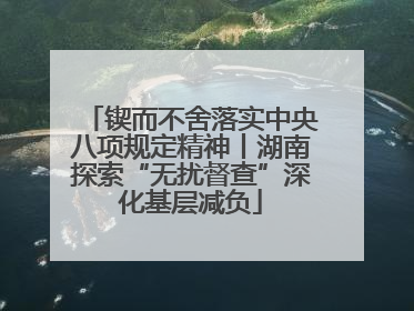 锲而不舍落实中央八项规定精神丨湖南探索“无扰督查”深化基层减负
