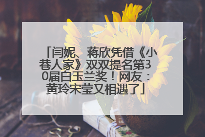 闫妮、蒋欣凭借《小巷人家》双双提名第30届白玉兰奖！网友：黄玲宋莹又相遇了