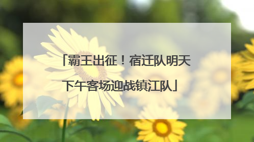 霸王出征！宿迁队明天下午客场迎战镇江队