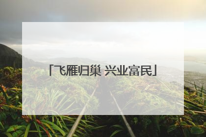 飞雁归巢 兴业富民