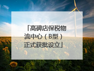 高碑店保税物流中心（B型）正式获批设立