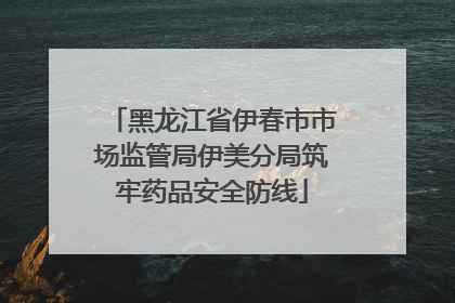 黑龙江省伊春市市场监管局伊美分局筑牢药品安全防线