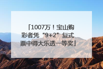1007万！宝山购彩者凭“9+2”复式票中得大乐透一等奖
