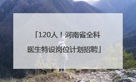 120人！河南省全科医生特设岗位计划招聘