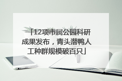 12项市属公园科研成果发布，青头潜鸭人工种群规模破百只