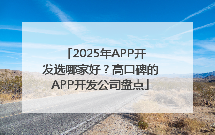 2025年APP开发选哪家好？高口碑的APP开发公司盘点