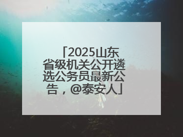 2025山东省级机关公开遴选公务员最新公告，@泰安人