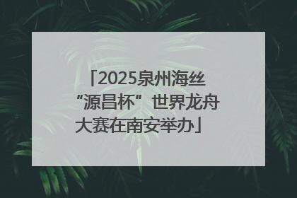 2025泉州海丝“源昌杯”世界龙舟大赛在南安举办