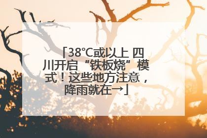38℃或以上 四川开启“铁板烧”模式！这些地方注意，降雨就在→