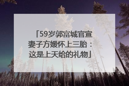 59岁郭富城官宣妻子方媛怀上三胎：这是上天给的礼物